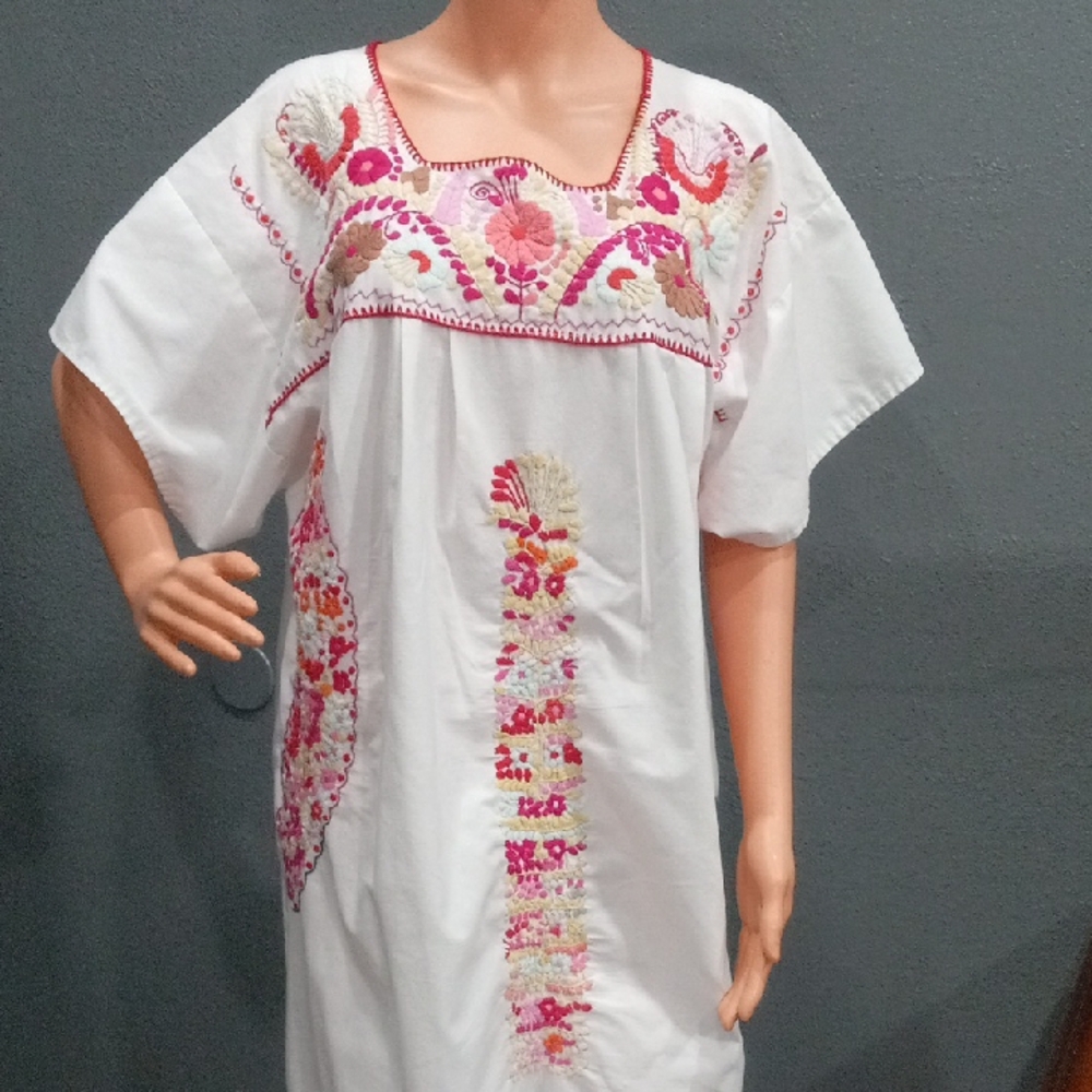 Hand Crafted Floral Embroidered Midi Dress